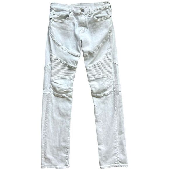 Mens True Religion Geno Relaxed Slim Fit White Wash Jeans - Sz 31 x 33 - Picture 1 of 3